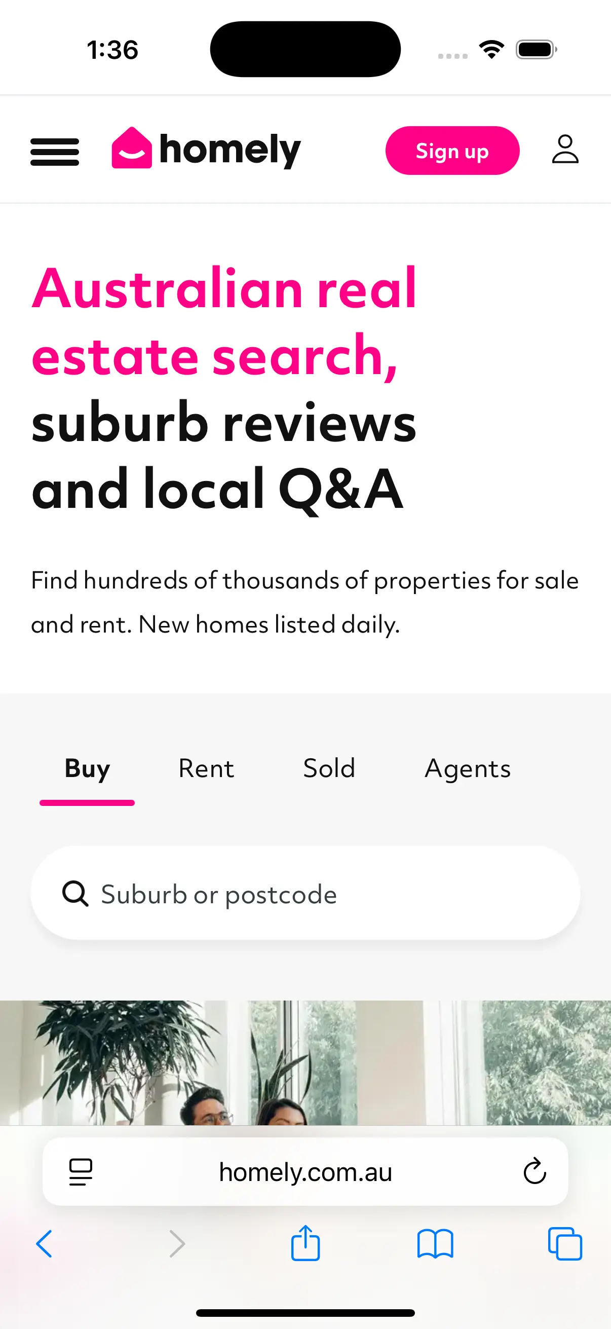 Homely mobile search experience