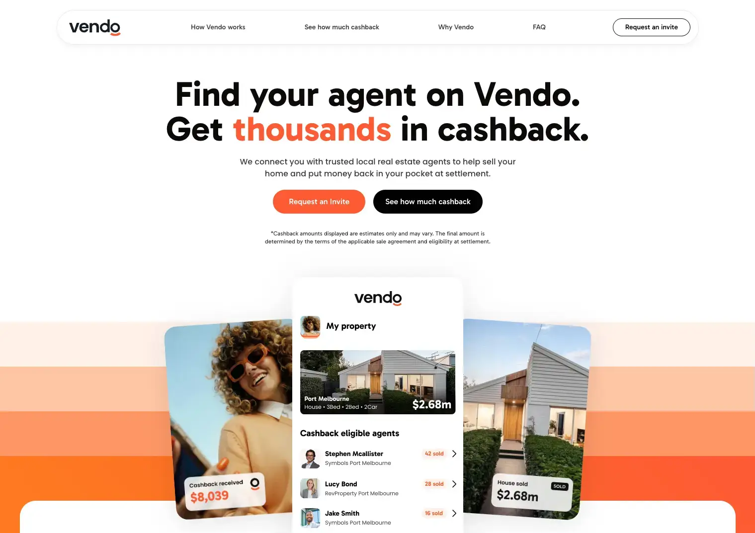 Vendo vendor dashboard on desktop